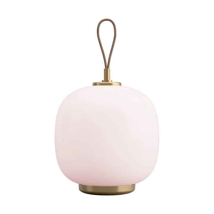 Louis Poulsen VL45 Radiohus - Draagbare LED tafellamp, messing / glanzend lichtroze