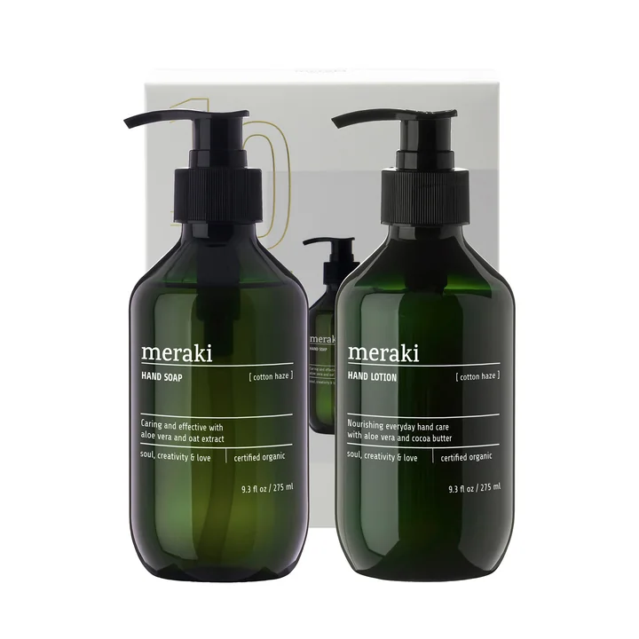 Meraki - Simple Hand Care geschenkverpakking, Cotton Haze handzeep & Handlotion, 275 ml (set van 2) (10e jubileumeditie)