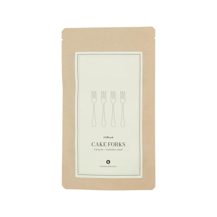 House Doctor - Penseel taartvork, zilverkleurig (set van 4)