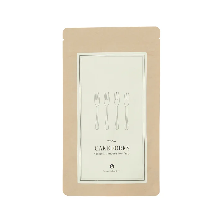 House Doctor - Mora taartvork, zilverkleurig (set van 4)