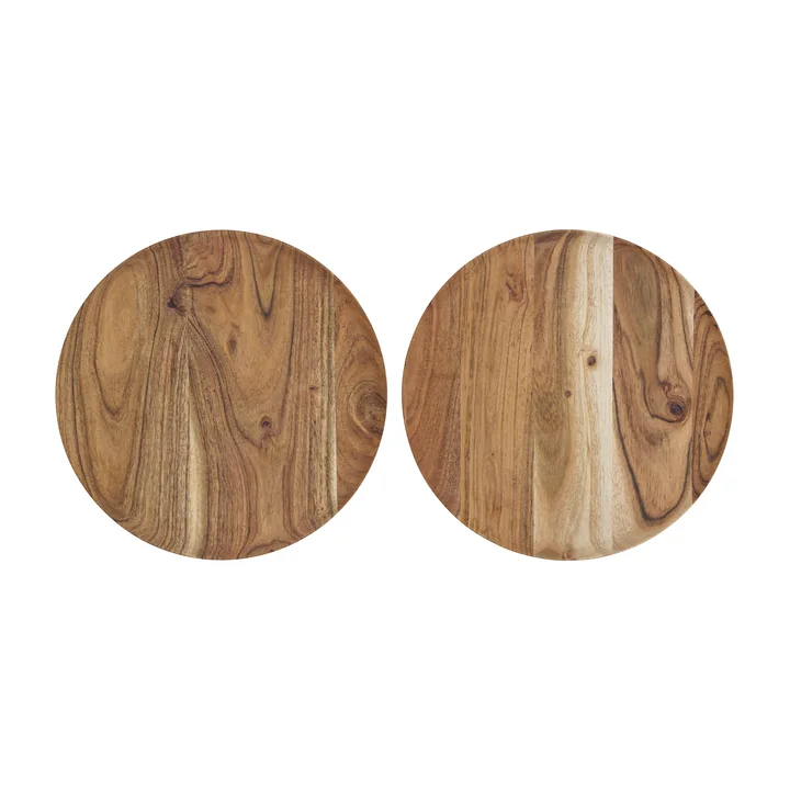 House Doctor - Houten dienblad, Ø 25 cm, acacia (set van 2)
