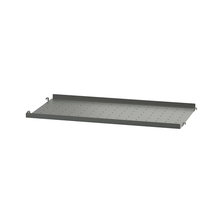 String - Metalen plank met lage rand, 58 x 30 cm, donkergrijs