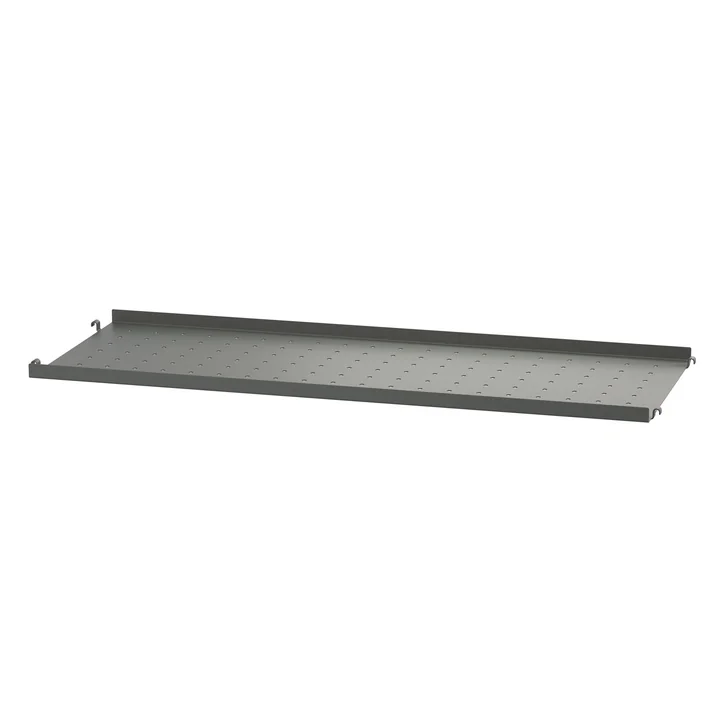 String - Metalen plank met lage rand, 78 x 30 cm, donkergrijs