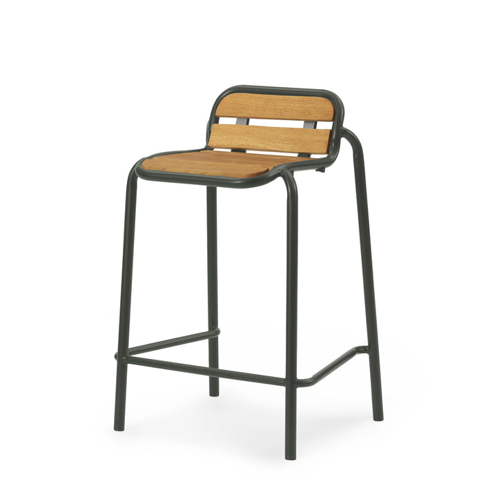 Normann Copenhagen - Vig barkruk, h 65 cm, donkergroen / robinia