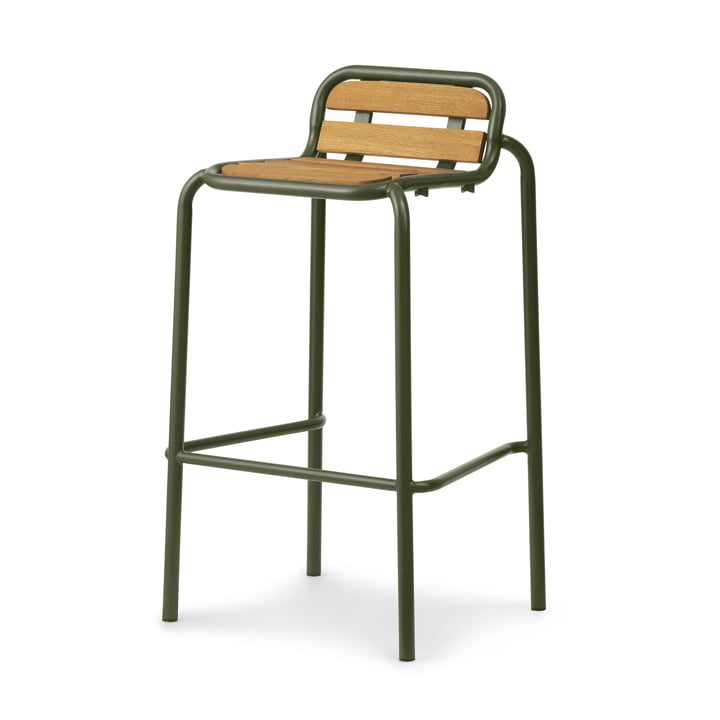 Normann Copenhagen - Vig barkruk, h 75 cm, donkergroen / robinia