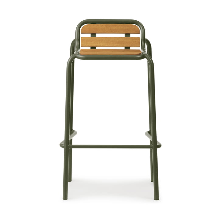 Normann Copenhagen - Vig barkruk, h 75 cm, donkergroen / robinia