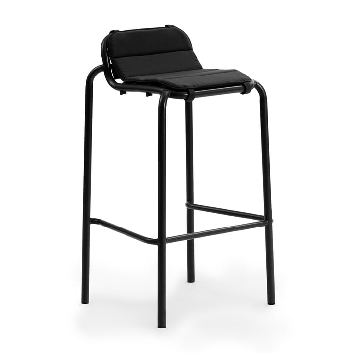 Normann Copenhagen - Vig barkruk, h 75 cm, zwart met zitkussen, zwart