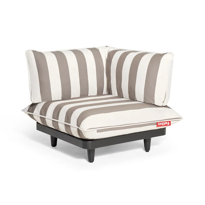 Fatboy - Paletti Outdoor -sofa, hoekmodule, wit / cacao gestreept