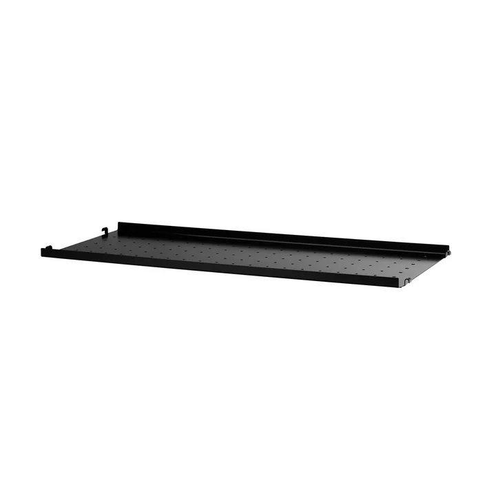 String - Metalen plank met lage rand, 78 x 20 cm, zwart