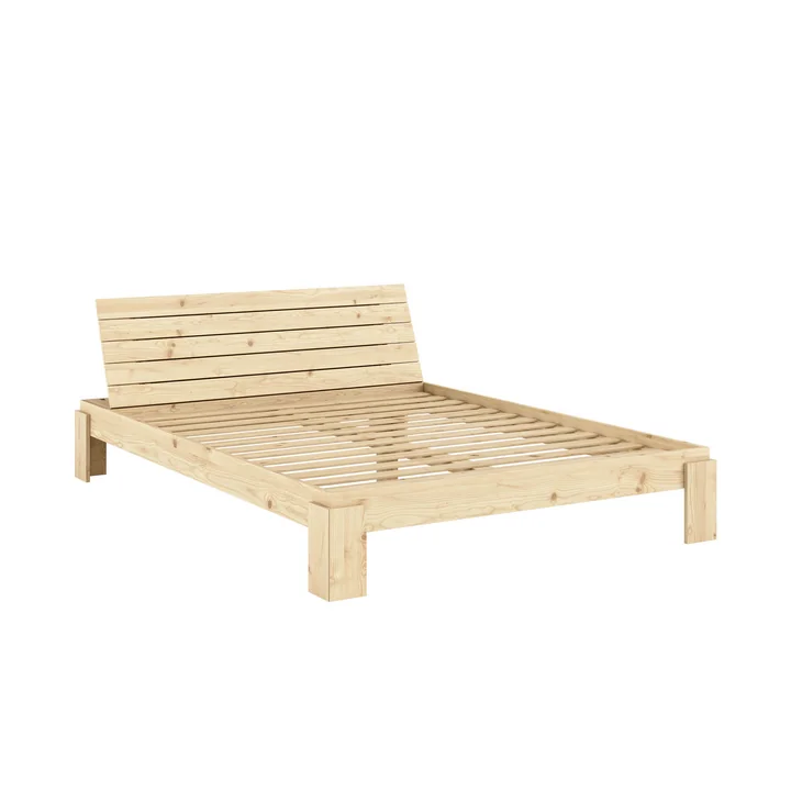 Karup Layers Design - Bed met hoofdbord 160 x 200 cm, natuurlijk grenen
