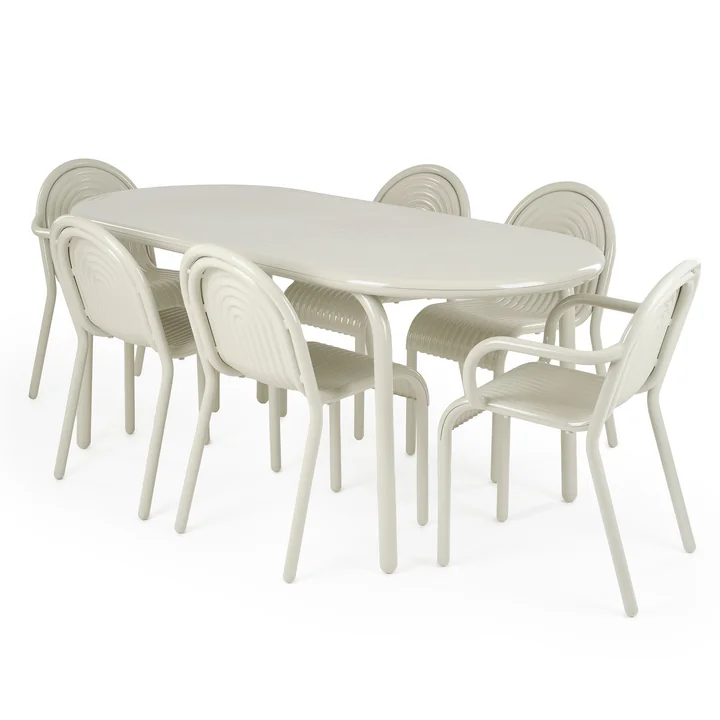 Tom Dixon - Groove Tafel en stoelen, putty