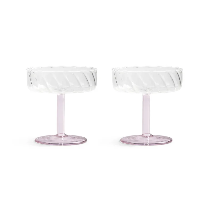 & klevering Coupe - Twirl champagneglas, roze (set van 2)