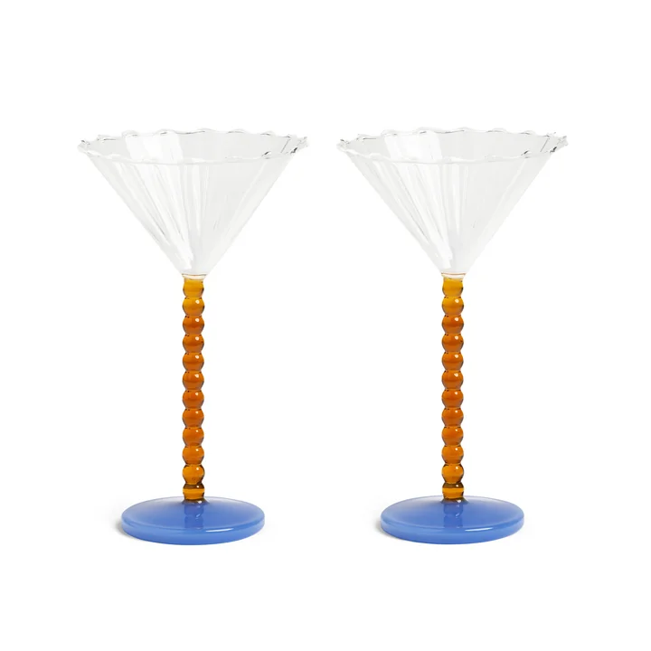 & klevering - Coupe Perle cocktailglas, karamel (set van 2)