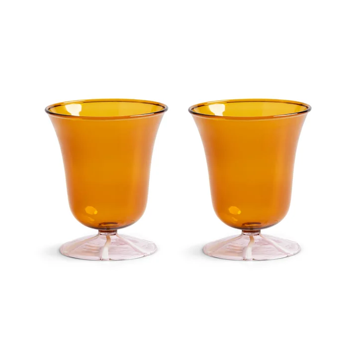 & klevering - Eve drinkglas 200 ml, amber (set van 2)