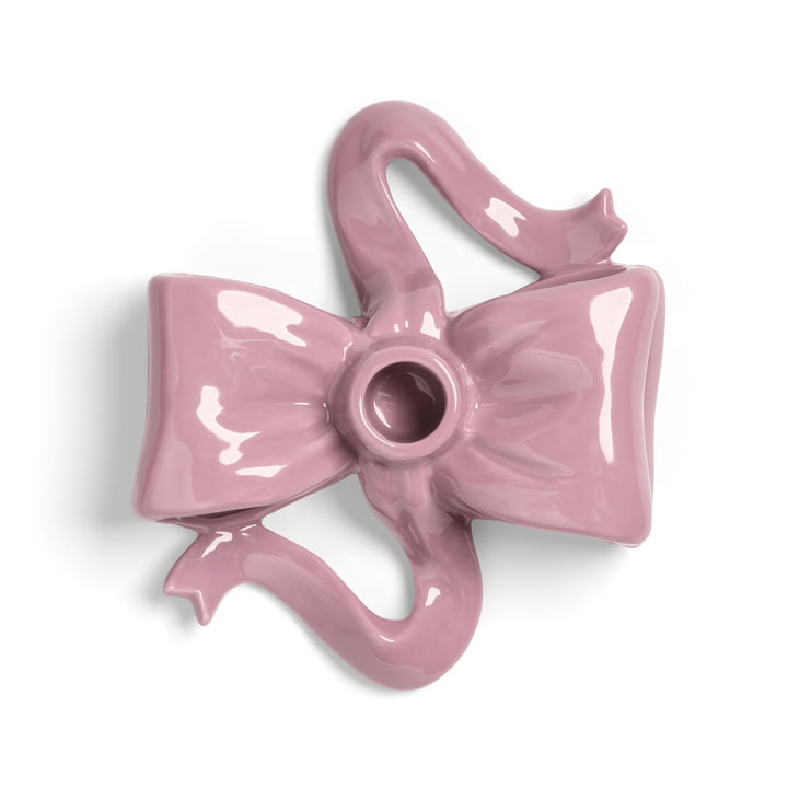 & klevering - Kaarsenhouder met lint, roze