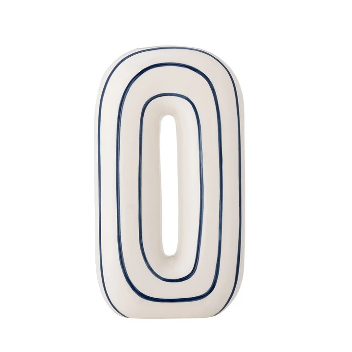 Bloomingville - Mae vaas, H 32 cm, wit / blauw