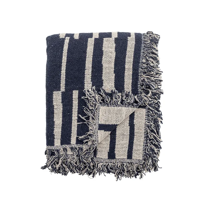 Bloomingville Frankie - Deken, 130 x 160 cm, blauw