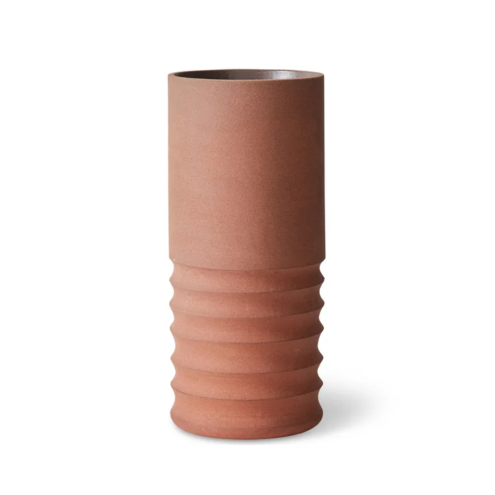 HKliving Handcarved - Terracotta vaas, buis