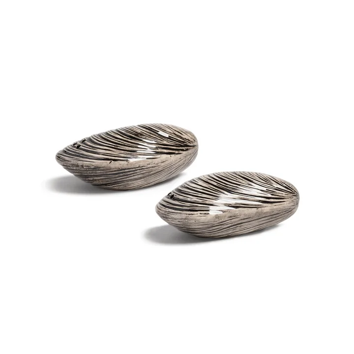 & klevering - Peper- en zoutstel, neteldoek, zwart