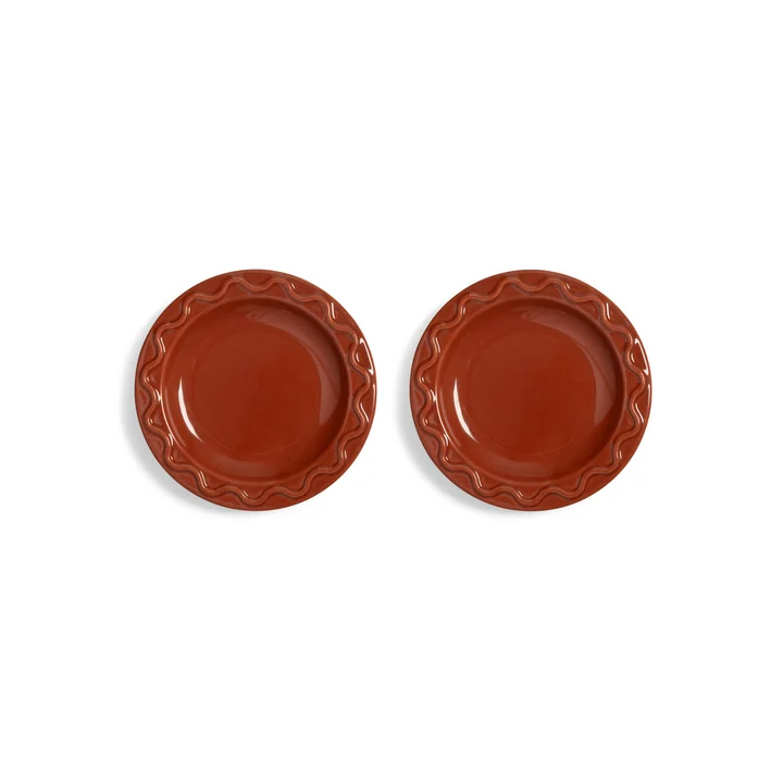 & klevering Mochi - Bord, Ø 17,5 cm, terracotta (set van 2)