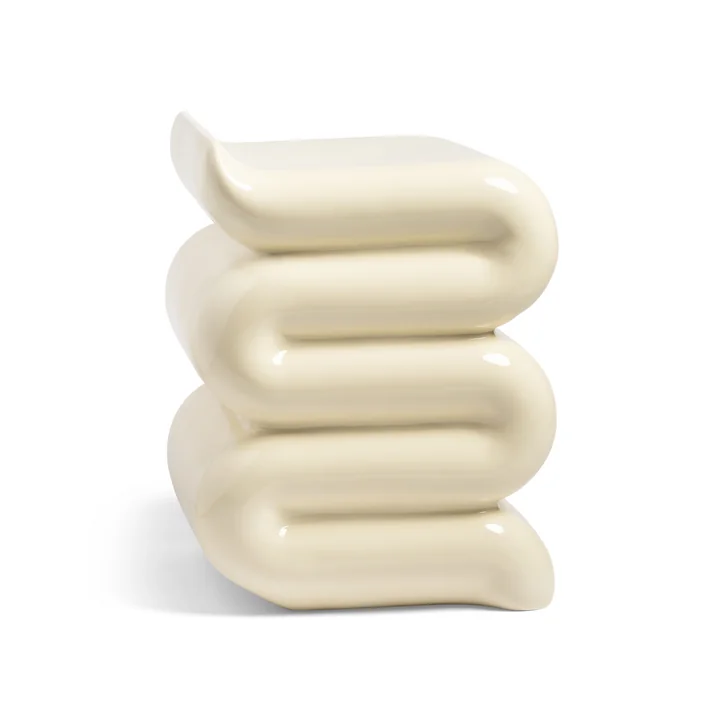 & klevering Pillar Whip - Bijzettafel, H 46 cm, gebroken wit