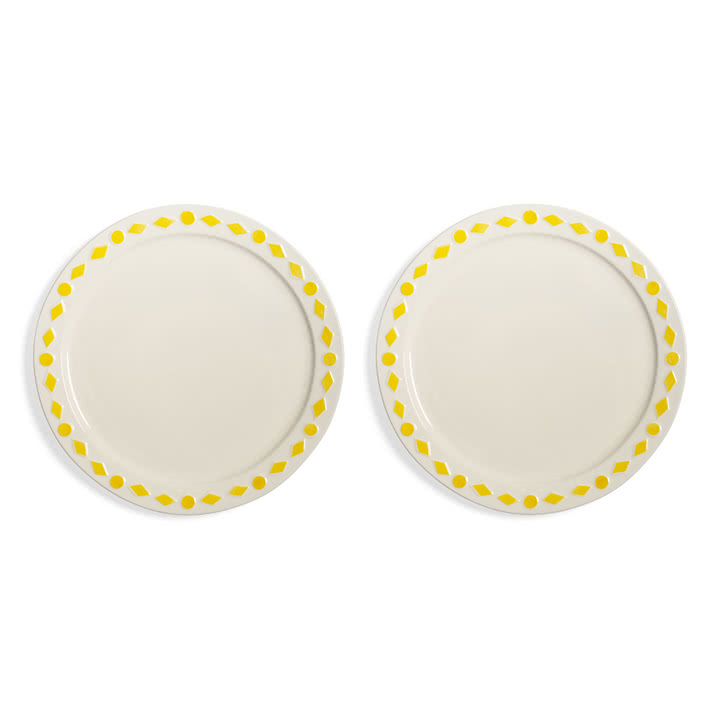 & klevering Folk - Bord, Ø 27,5 cm, geel (set van 2)