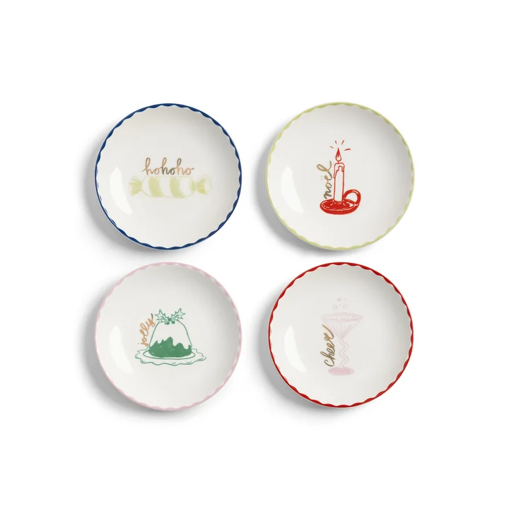 & klevering - Bliss bord, Ø 12,5 cm, veelkleurig (set van 4)