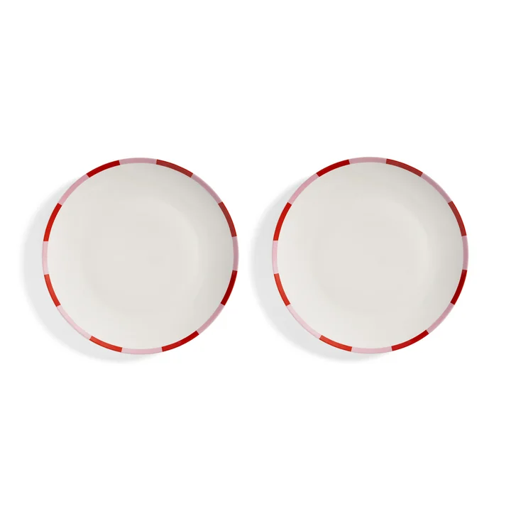 & klevering - Bliss bord, Ø 27 cm, roze / rood (set van 2)
