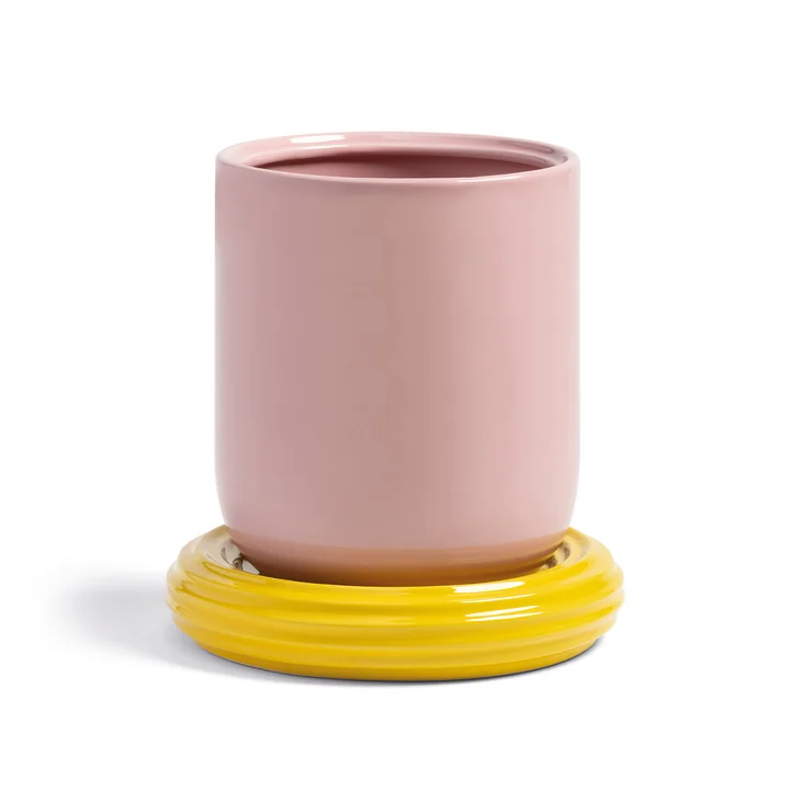 & klevering Churros - Bloempot, Ø 19,5 x 21 cm, blush / geel