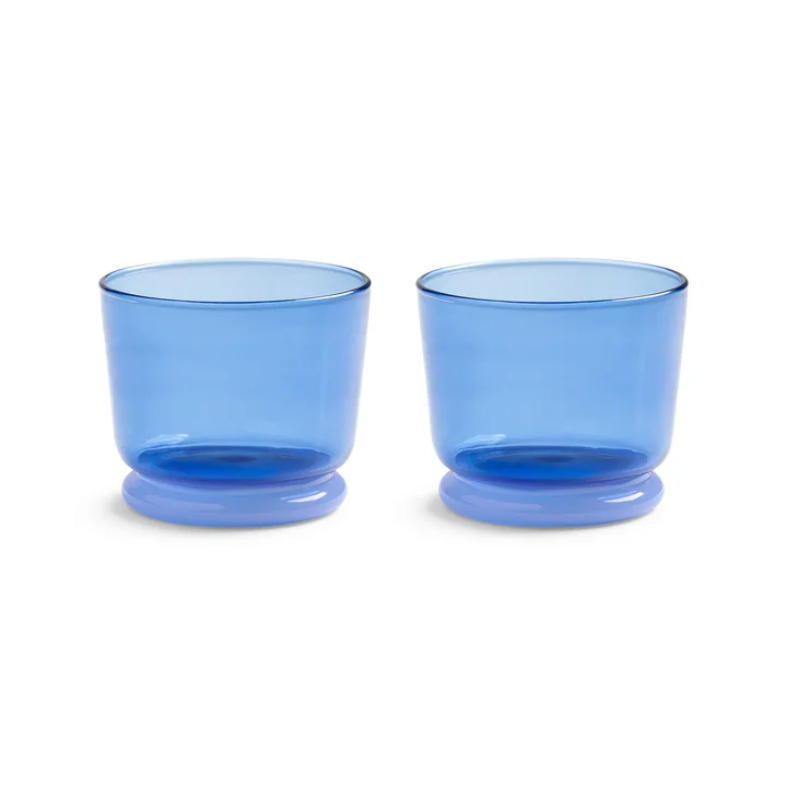 & klevering - Dauwglas, 0,2 l, blauw (set van 2)