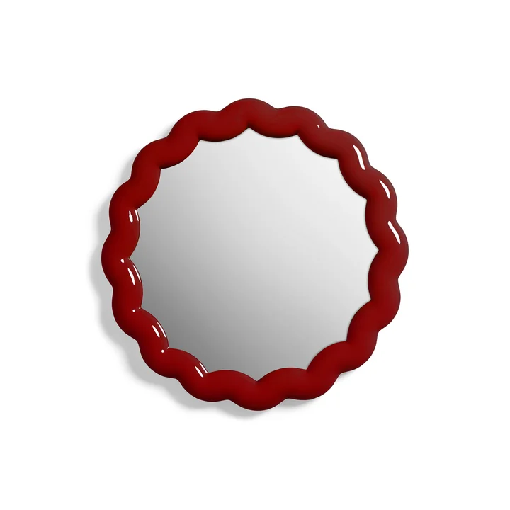 & klevering - Zigzagspiegel Ø 40,5 cm, bordeauxrood