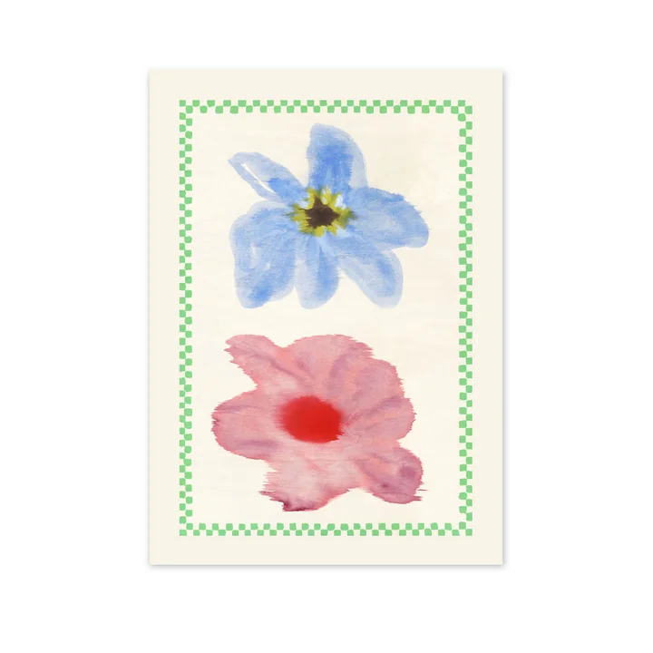 Paper Collective - Flower with Checks 01, 50 x 70 cm