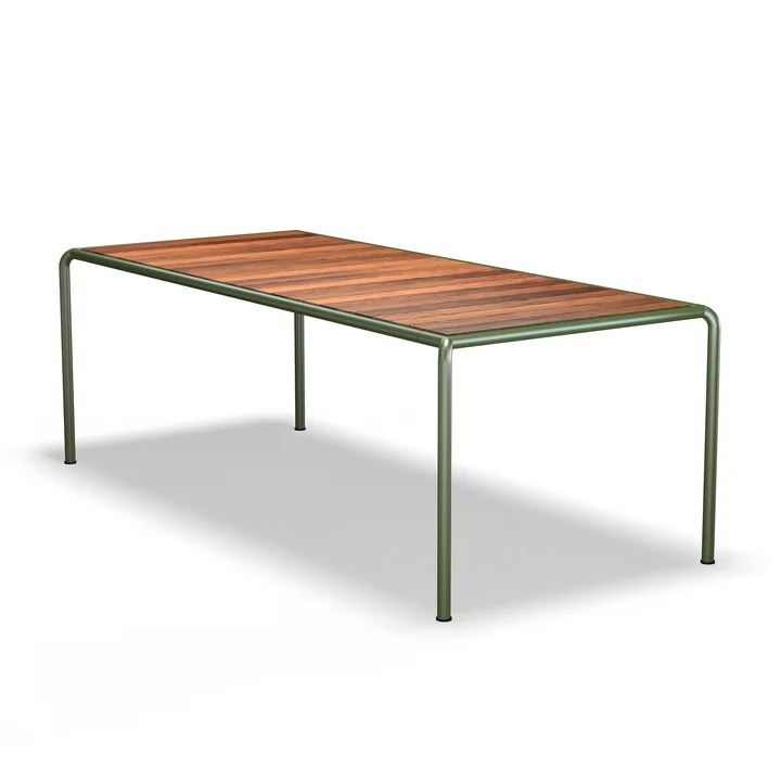 HOUE - Avanti eettafel voor buiten, 222 x 98 cm, essen / olijfgroen