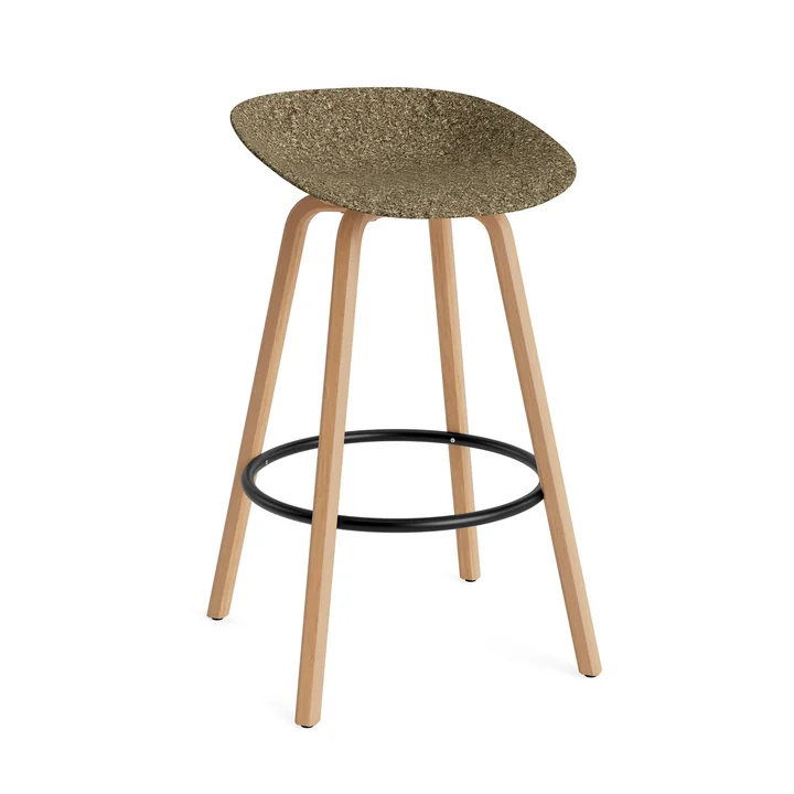 Normann Copenhagen - Mat barkruk 75 cm, zeewier / zwart