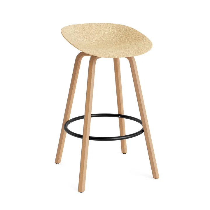 Normann Copenhagen - Mat barkruk 75 cm, hennep / zwart