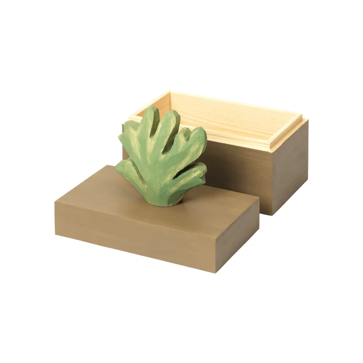 Ferm Living - Harbour Opbergdoos koraal, H 17 x 14,5 cm, maretak / tan