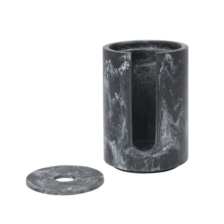 Ferm Living - Mist Box voor wattenschijfjes, Ø 8 x H 11,8 cm, houtskool