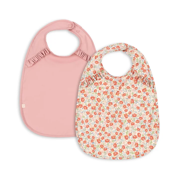 Konges Sløjd - Slabbetje, kalkua / bruidsroos (set van 2)