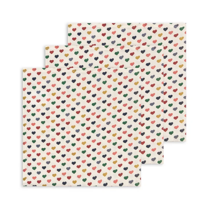 Konges Sløjd - Mousseline doeken, couer colouré (set van 3)