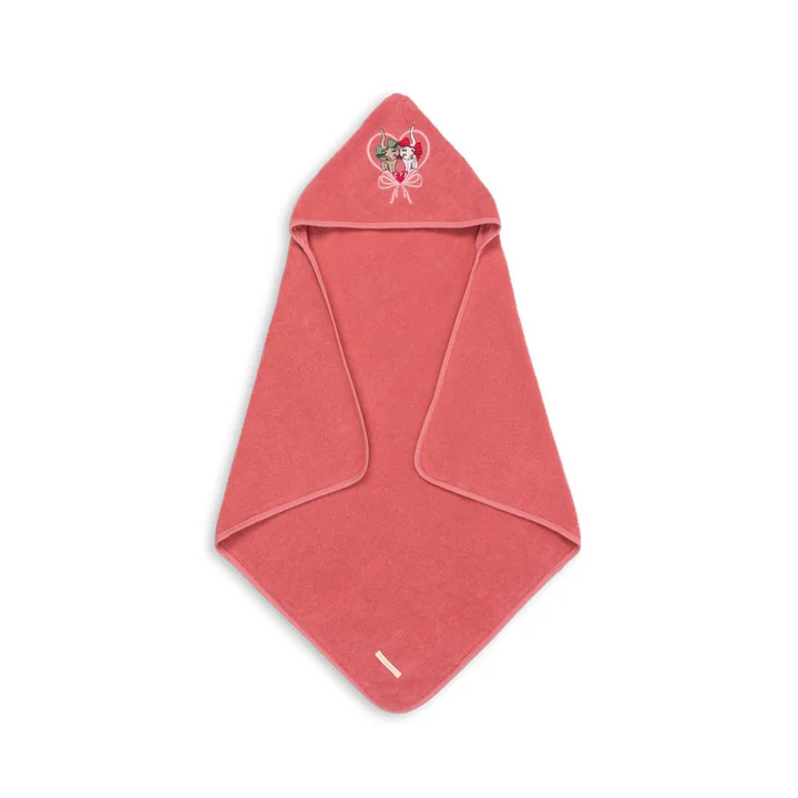 Konges Sløjd - Badstof handdoek met capuchon, flamingo roze