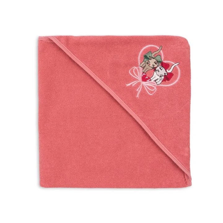 Konges Sløjd - Badstof handdoek met capuchon, flamingo roze