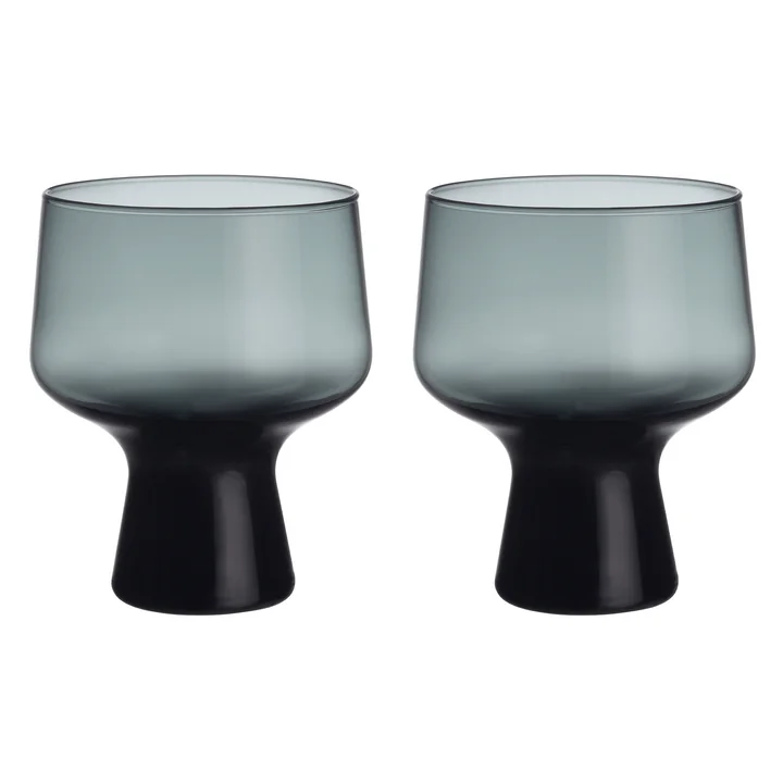 Iittala - Solare beker glas, 0.29 l, staal grijs (set van 2)
