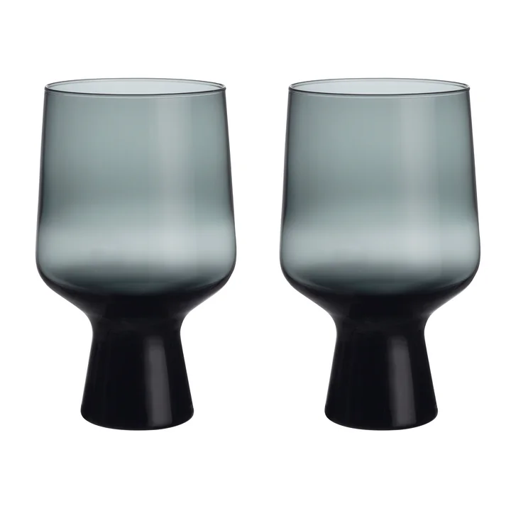 Iittala - Solare beker glas, 0.4 l, staal grijs (set van 2)