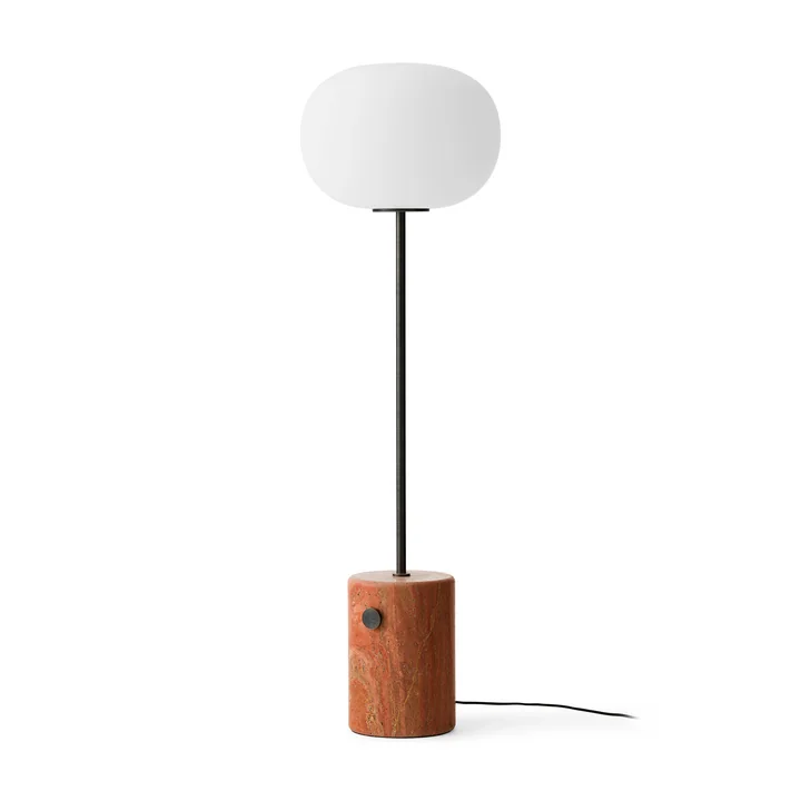 Audo - JWDA vloerlamp, travertijn rood / gepolijst messing, H 130 cm