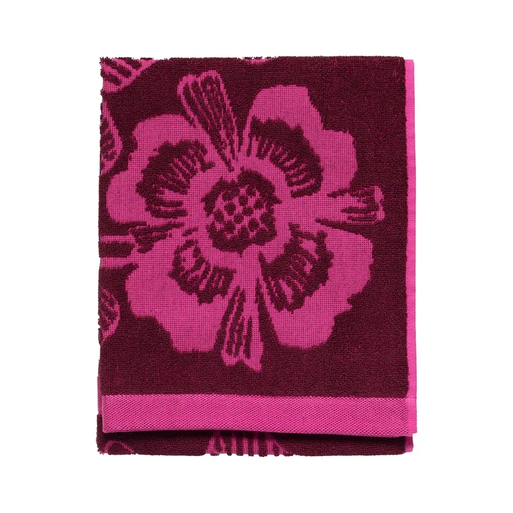 Marimekko - Tiara badhanddoek, bordeaux/roze