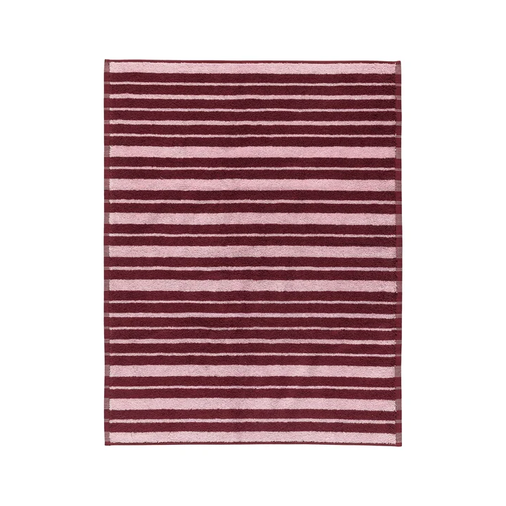 Marimekko - Raide badmat, 70 x 50 cm, bordeaux / roze