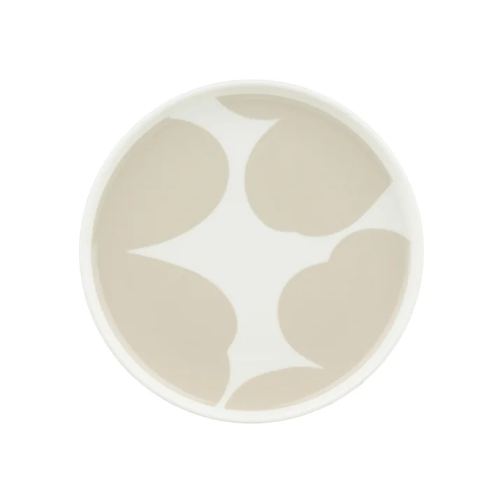 Marimekko - Oiva Iso Unikko Bord, Ø 20 cm, wit / stro