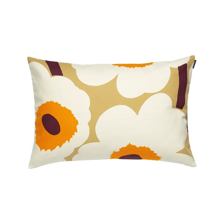 Marimekko - Unikko Kussenhoes, 40 x 60 cm, karamel / crème / warm oranje