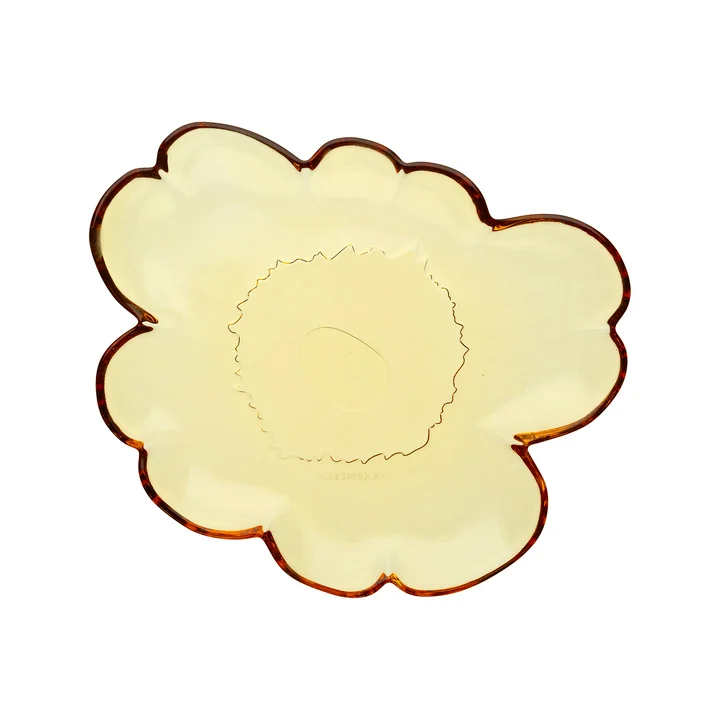 Marimekko - Unikko glasplaat, 20 cm, barnsteen