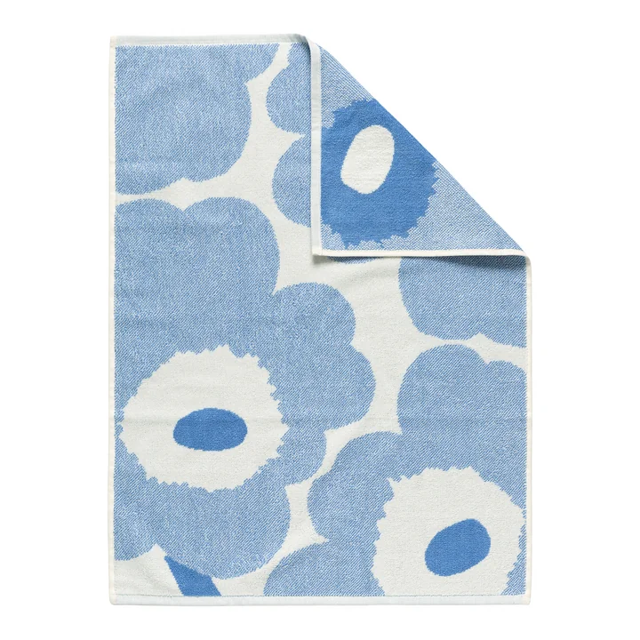 Marimekko - Unikko Handdoek 50 x 70 cm, crème / hemelsblauw
